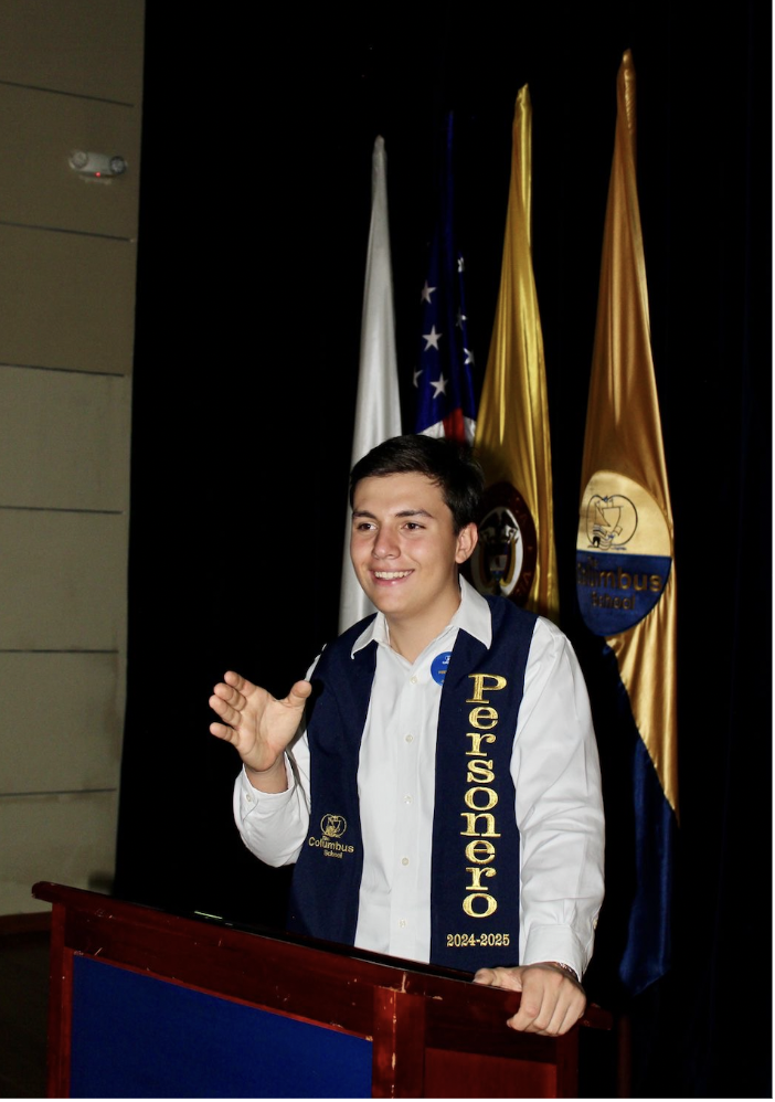 Santiago Lopez gave a speech to the TCS teacher community in the Theater, we concluded based on the elections that Santiago Lopez was the best TCS candidate, we hope this year we see real changes and a better Columbus School. 

“The qualities that make me a strong leader are first of all that I can communicate easily with people and being able to do this is very helpful when it comes to leading and making decisions that will influence the large population” López, said. 
